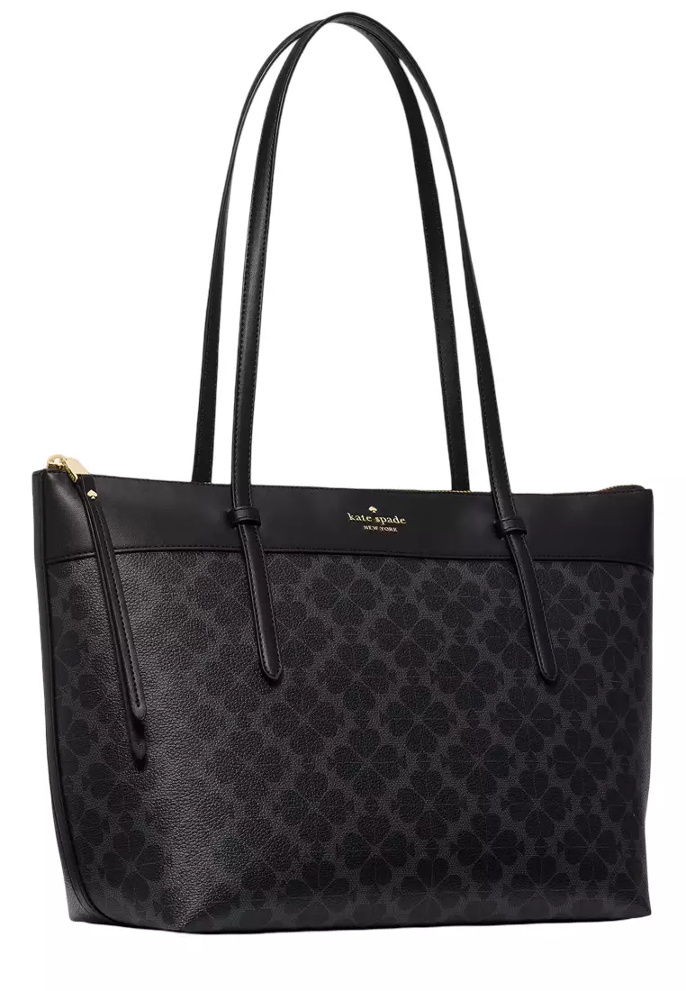 All Day Spade Flower Tote Bag - Black KO142