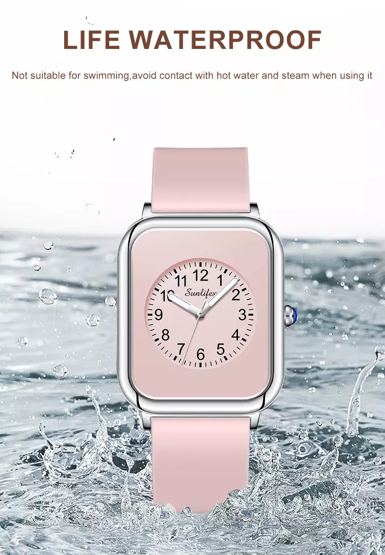Jam Tangan Wanita Original Anggun Santai Wanita Tali Silikon Jam Tangan Cewek 9416-1 pink