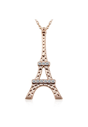Krystal Couture gold KRYSTAL COUTURE Eiffel Of Paris Necklace Embellished with Swarovski® crystals-Rose Gold/Clear 92BEDAC0BFD6D5GS_1