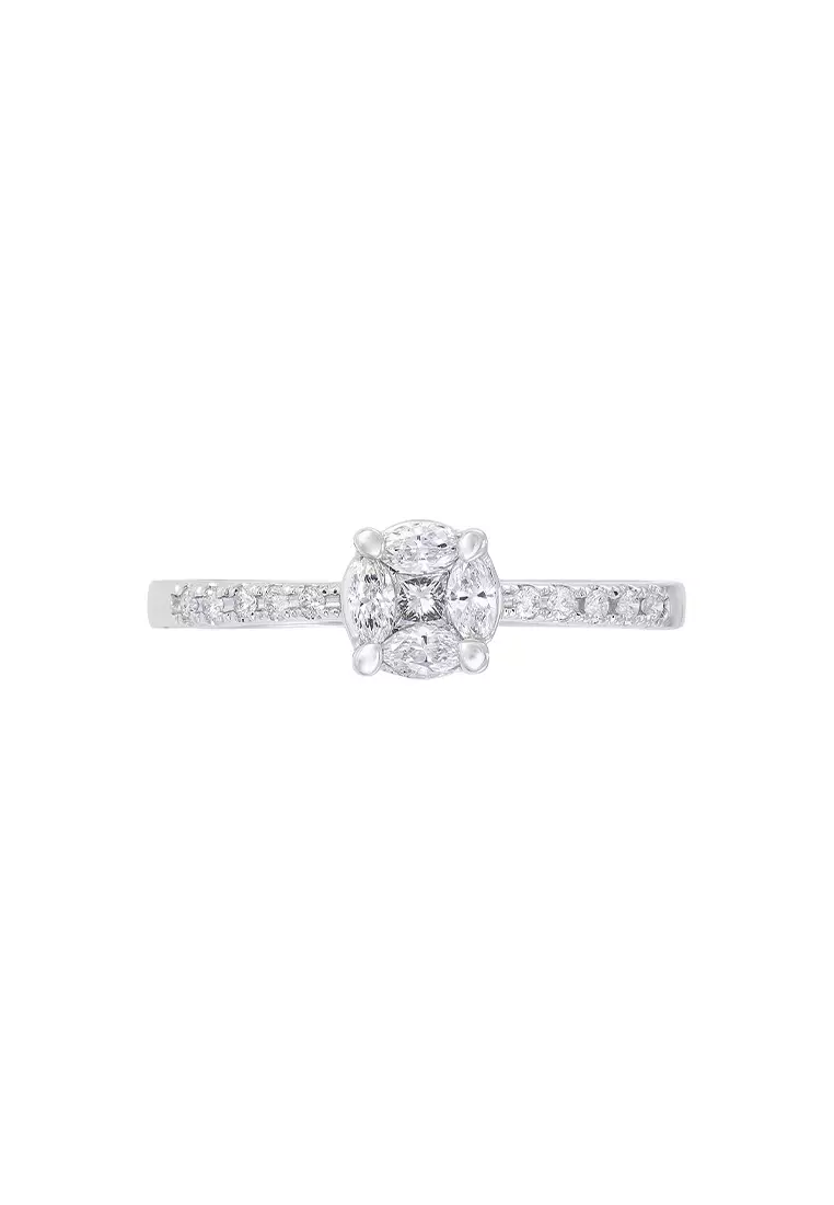 HABIB Empress | Marquise and Princess Cut and Diamond Ring in 750/18K White Gold 264270622
