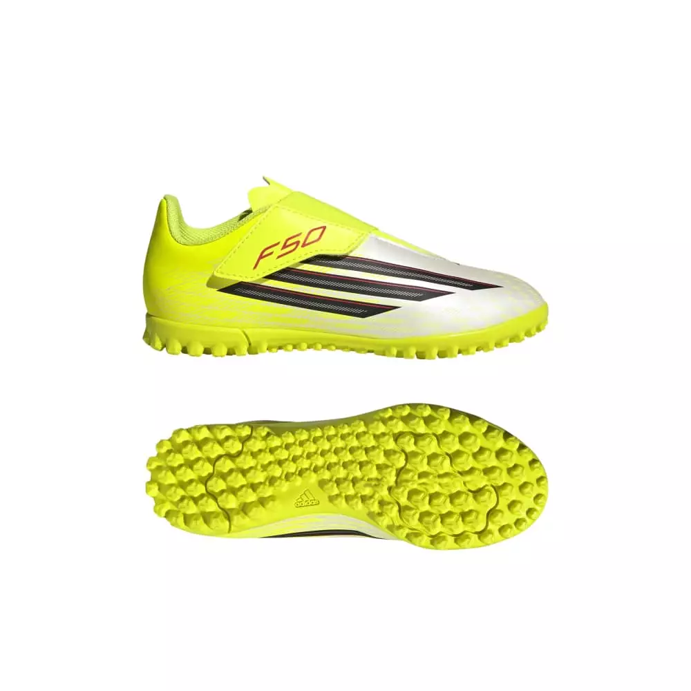 ADIDAS F50 CLUB Velcro Tf J JS1487 - Sepatu Bola Anak (Kuning)