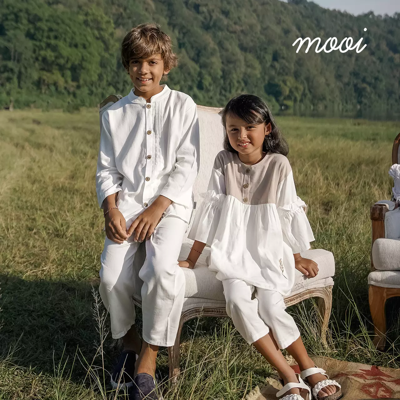 Mooi Setelan Koko Anak Athar Koko Set - White