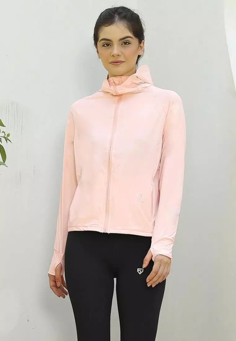 Fitwear - Jaket K-Style Anti UV Olahraga Wanita FLORYN UPF 50++ PJ POCKET - SOFT PINK