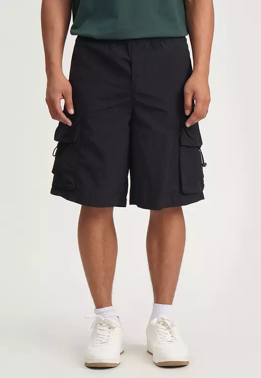 Baggy Fit Nylon Cargo Shorts