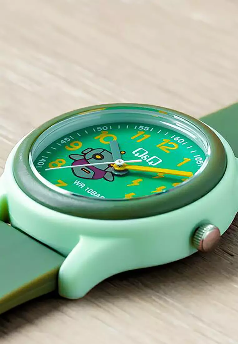 Watch By Citizen VS59J006Y Kids Analog Watch with Green Rubber Strap