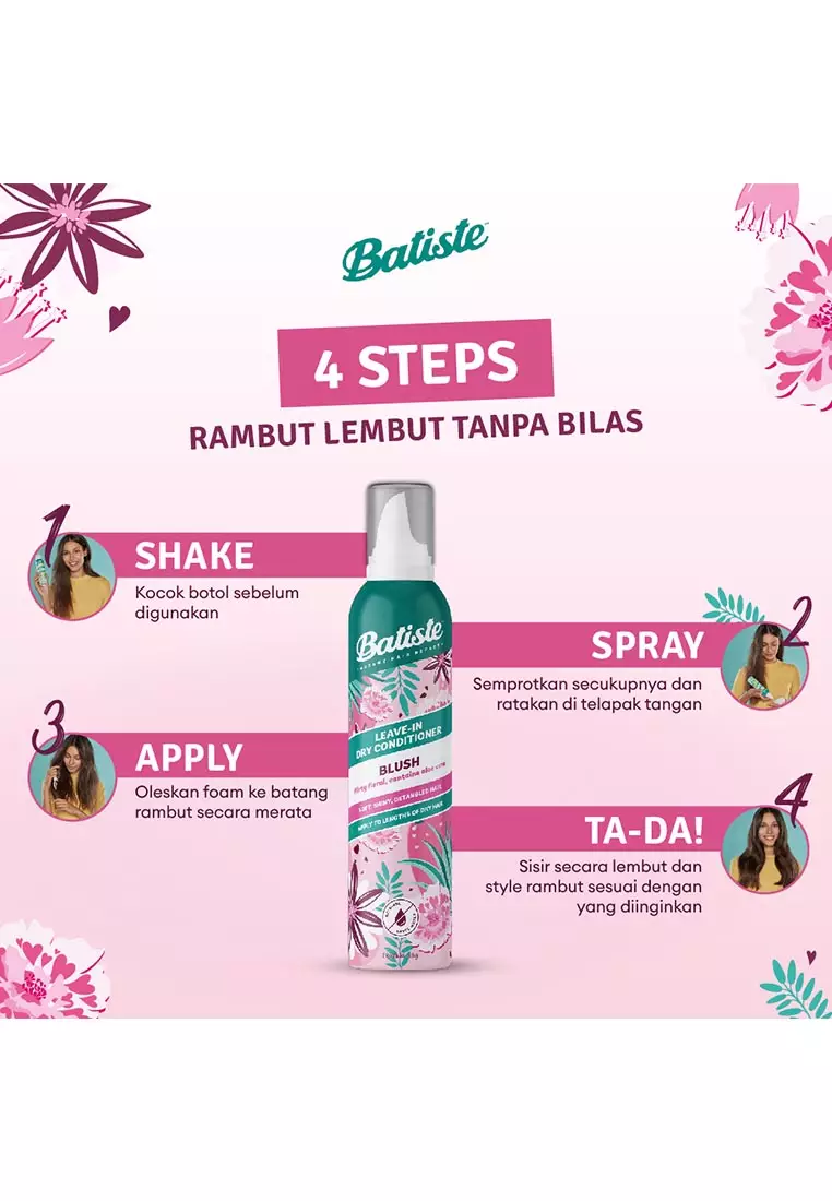 Batiste Leave In Dry Conditioner Blush 100ml (Kondisioner Tanpa Bilas)