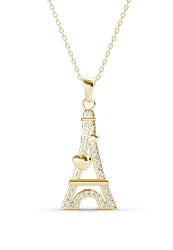 Her Jewellery Paris Love Pendant (Yellow Gold) - Made with Swarovski Crystals 034C6AC32BE6C6GS_1