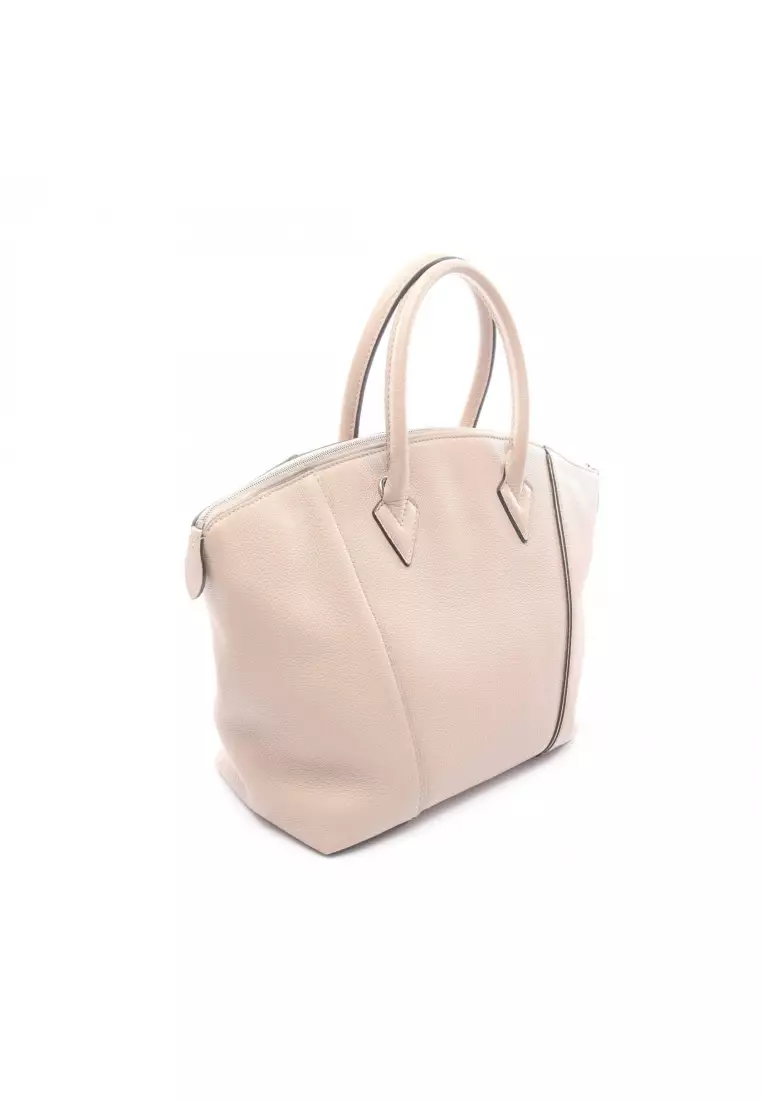 Pre-Loved Louis Vuitton Lockit PM parnassea Carré 2WAY Handbag Veau Cachemire Leather Gray beige