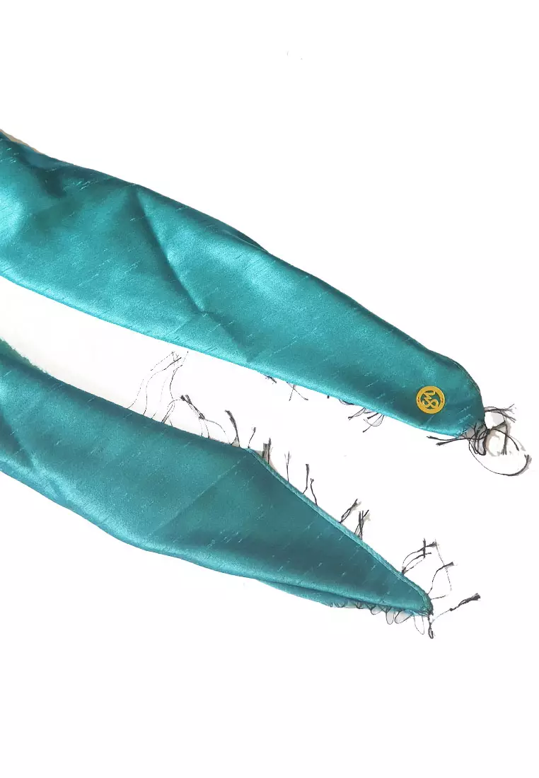 Glamour Raw Silk Pashmina Turquoise