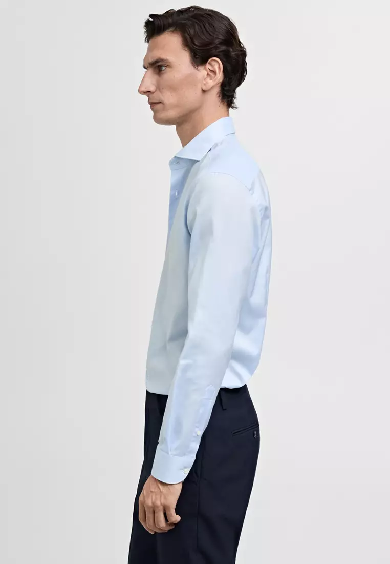 Slim-Fit Cotton Poplin Suit Shirt