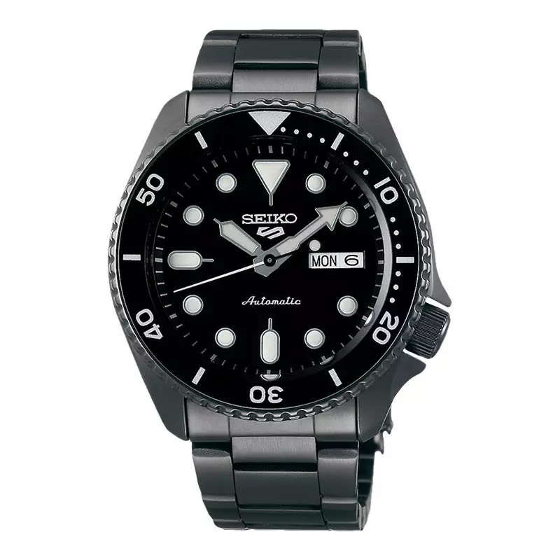 Jam Tangan Pria Seiko 5 Sports SRPD65K1 5KX SKX Sports Style Automatic Black Dial Gunmetal Stainless Steel Strap