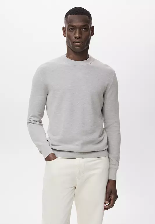 Microstructured Cotton Knitted Sweater