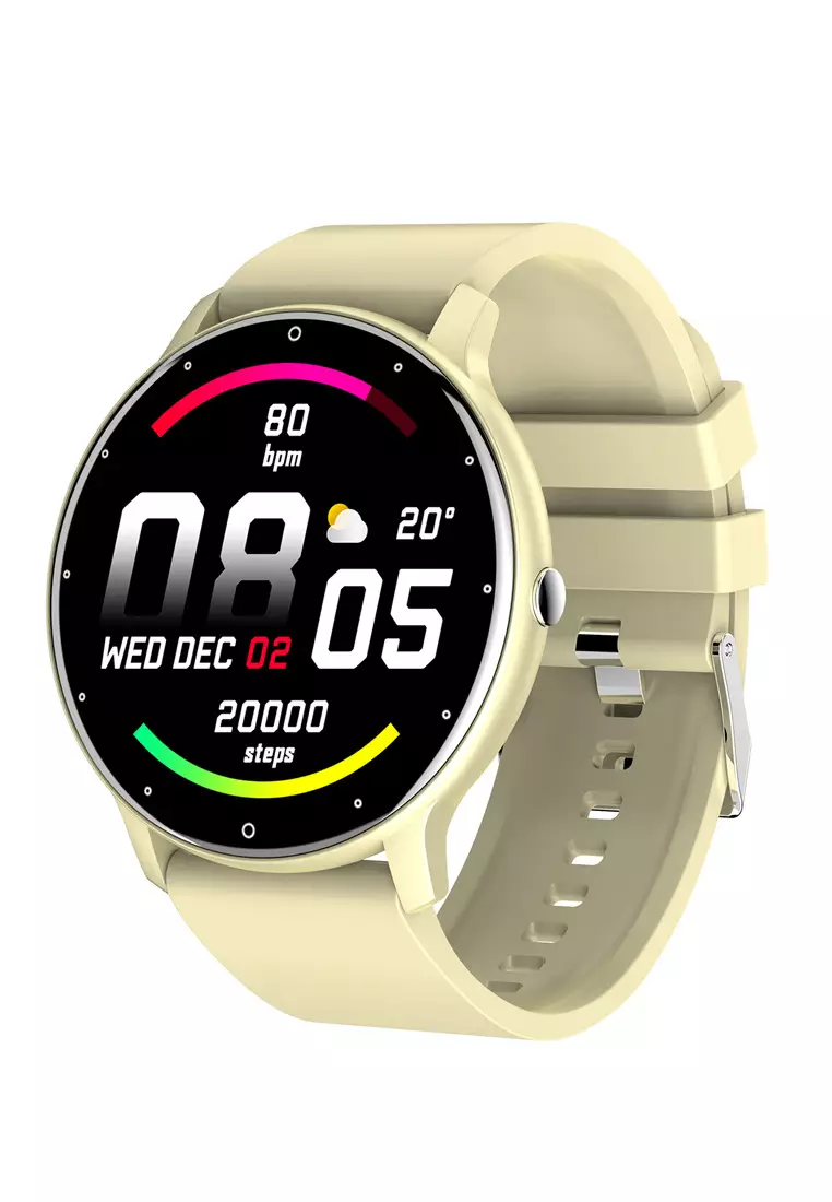 Smart Watch Pria Full Touch Screen Phone Call Wireless Charge Jam Tangan Pintar Kuning