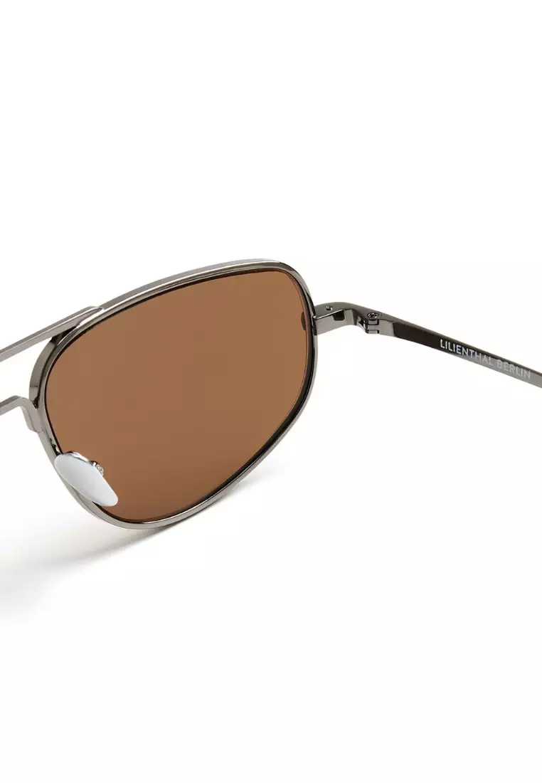 Sonnenbrille Yacht Rock Dark Silver Black  Brown