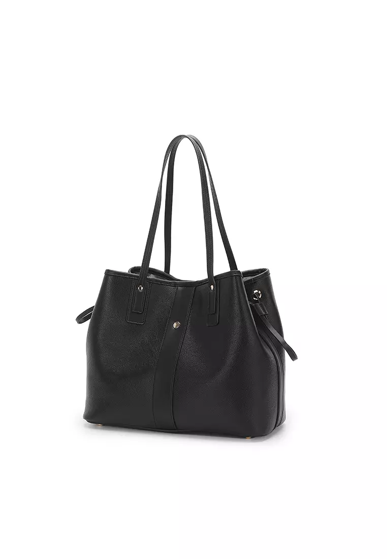 2-in-1 Tote Bag & Top Handle Bag - Black