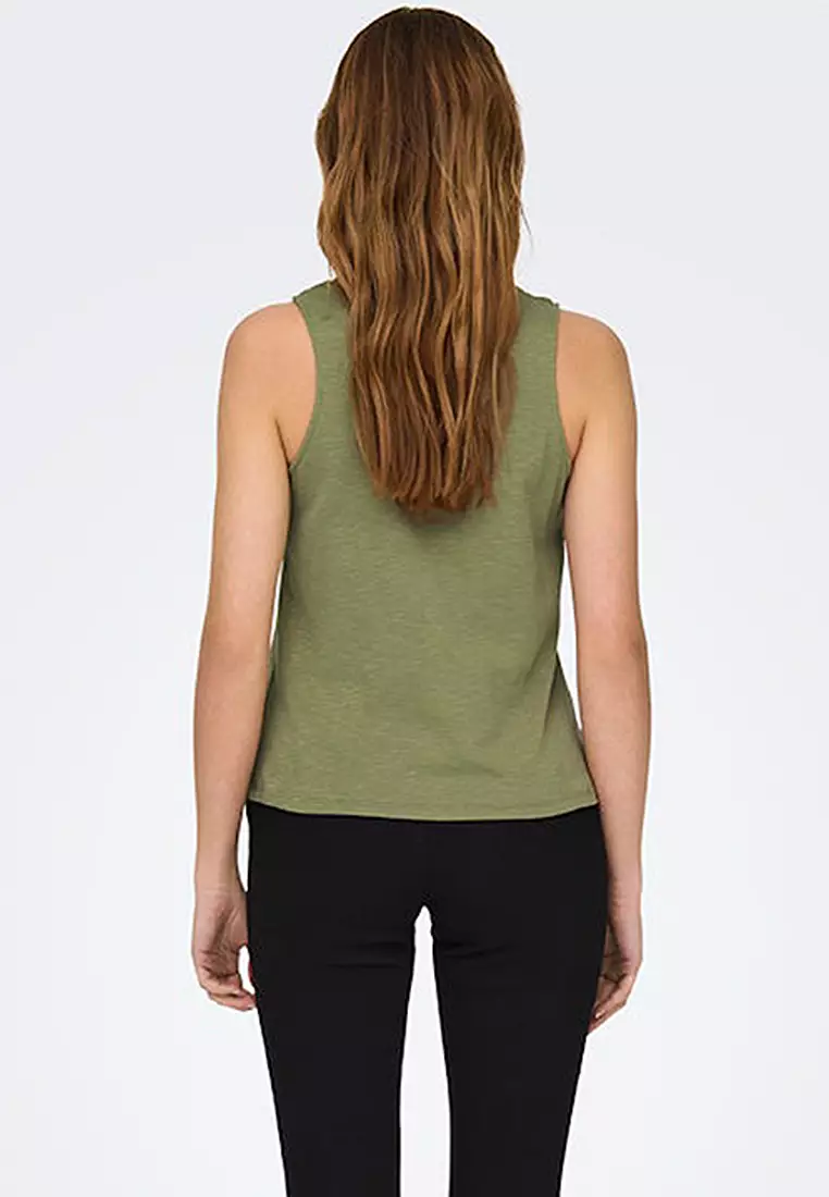 Sleeveless Knot Jersey Tank Top