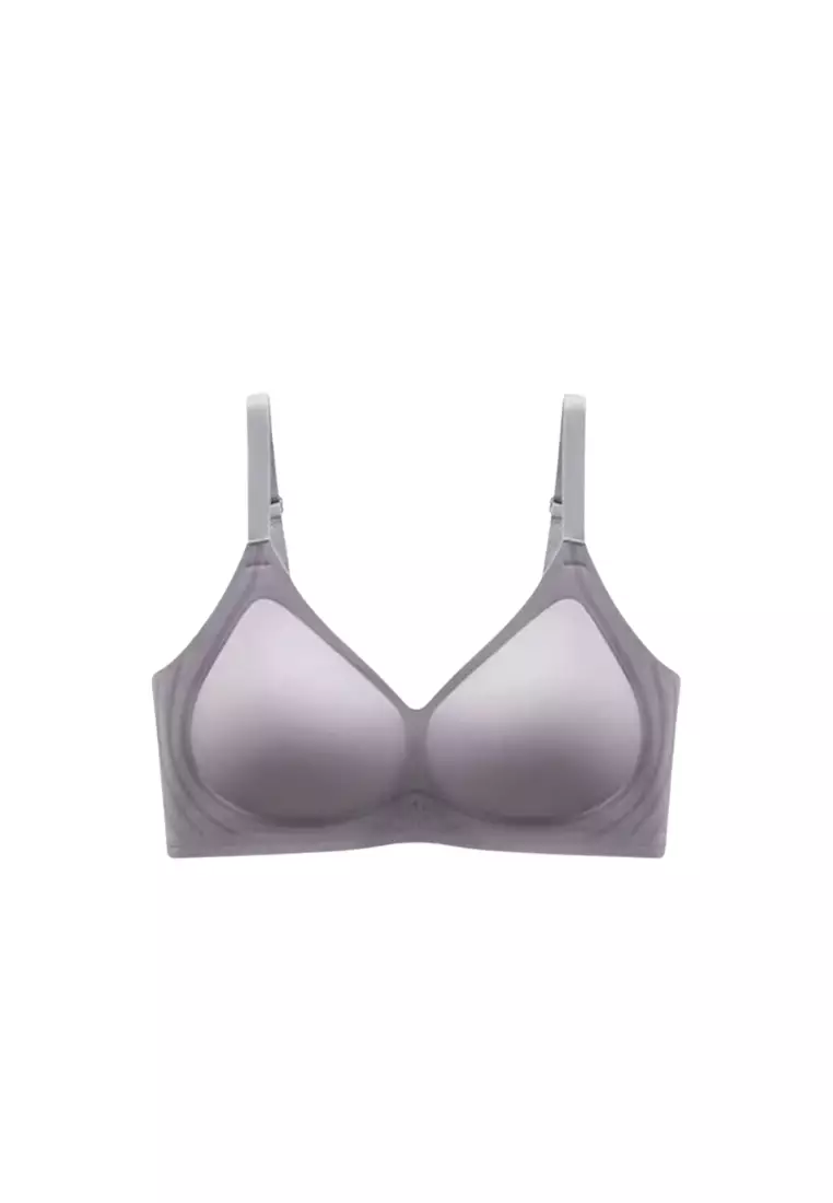 Premium Blakely Seamless Wireless Padded Push Up Bra in Grey