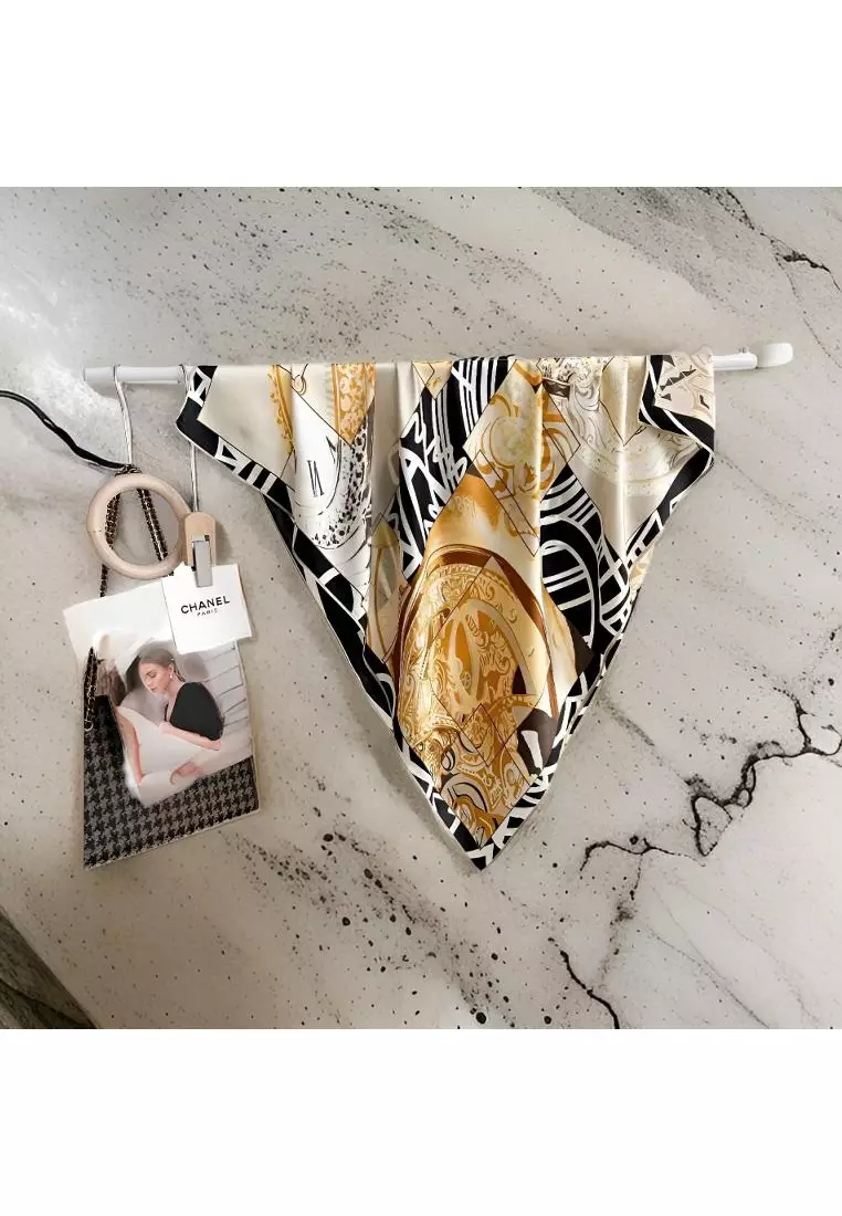 Luxury Silk Ladies' Large Scarf, Sun-Proof Crepe Satin, Premium Souvenir.