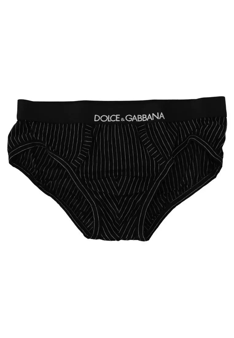 Buy Dolce & Gabbana Dolce & Gabbana Black Striped Cotton Brando Brief  Underwear 2024 Online