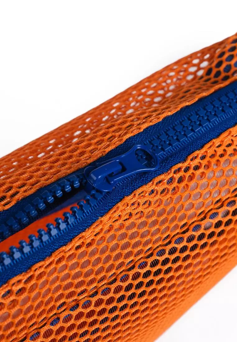 Crossing Jules Everywhere Mesh Pouch (Large) - Orange/Blue