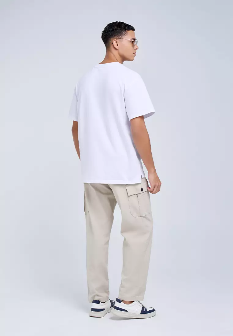 MANZONE - Kaos Dobby Pique Lengan Pendek Pria Maqna 5 Relaxed Fit - White Colour White