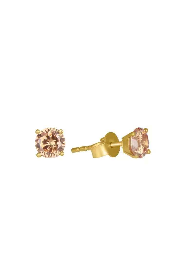 Gemstone Mini Studs Earrings 18k Gold
