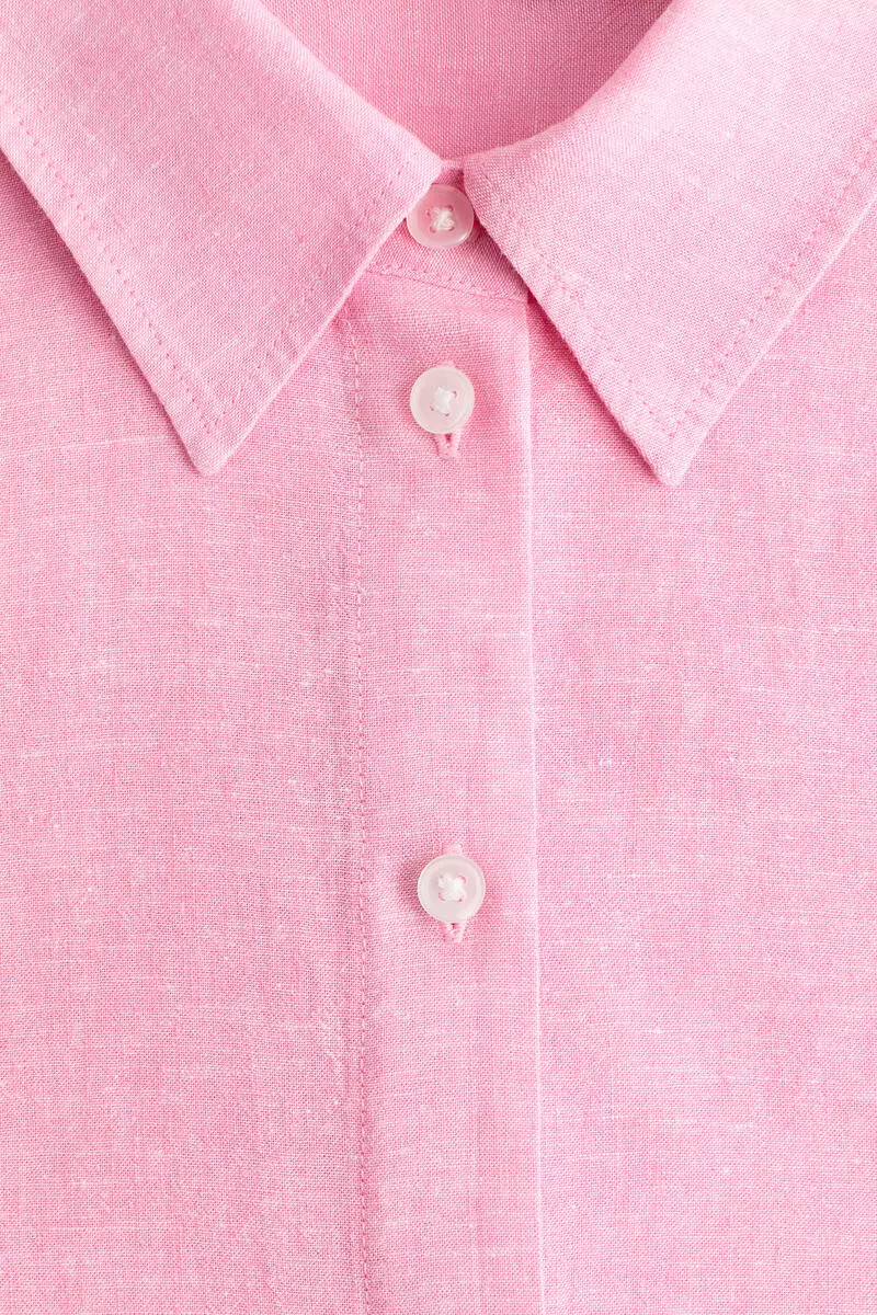 Oversized linen-blend shirt