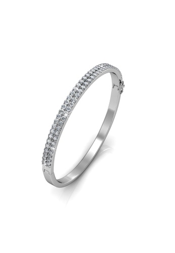 Her Jewellery silver Glamour Bangle -  Made with premium grade crystals from Austria HE210AC52GRVSG_1