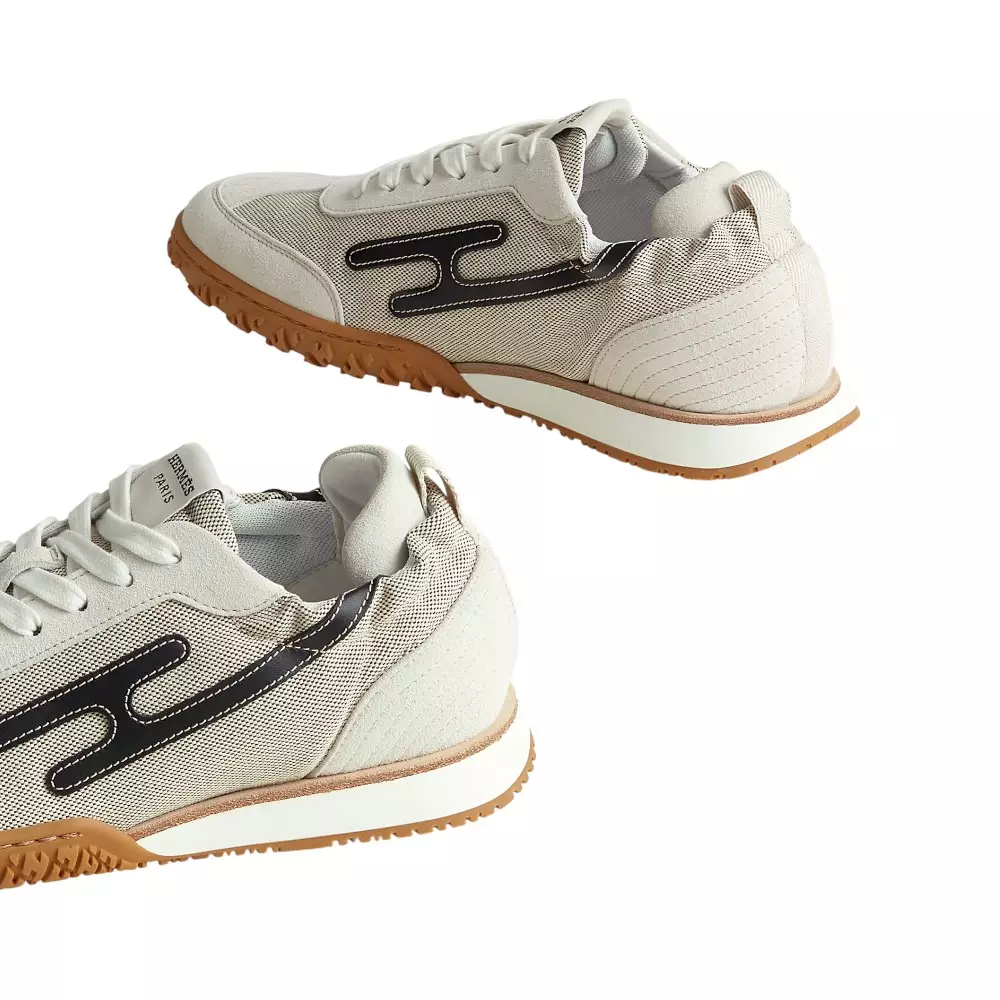 Jet Sneakers Canvas and Suede Goatskin Leather Multicolor Prunoir