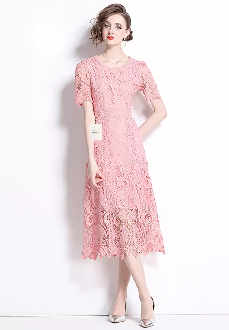 Elegant French Lace Tea Dress ZHY8579