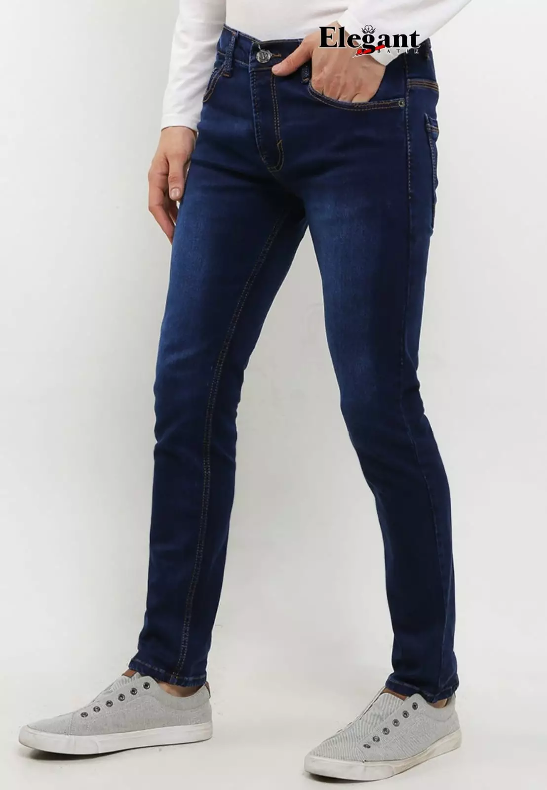 Celana Jeans MH7 Pria Slimfit Soft Denim Dark Blu