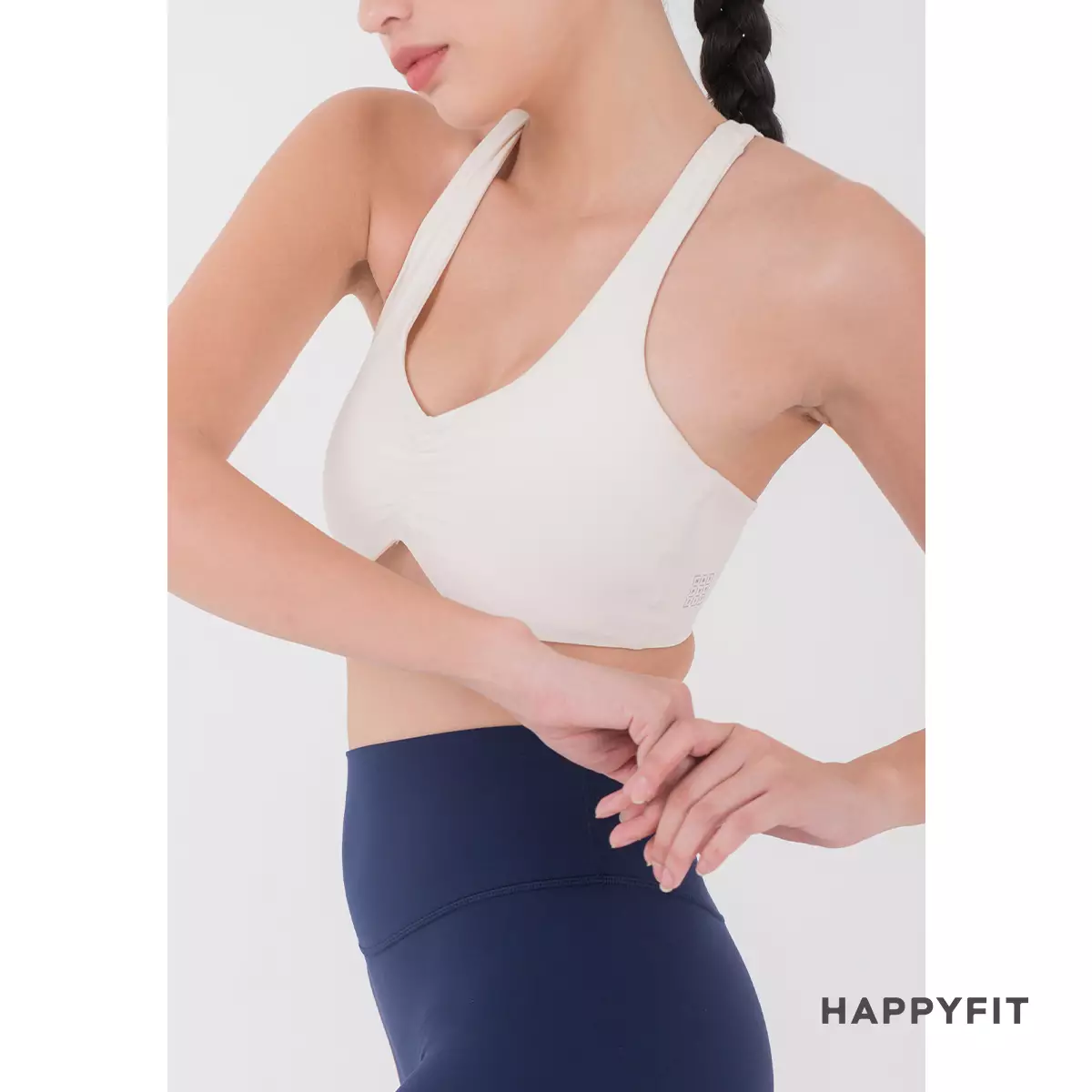 Happyfit Ruched Sports Bra White