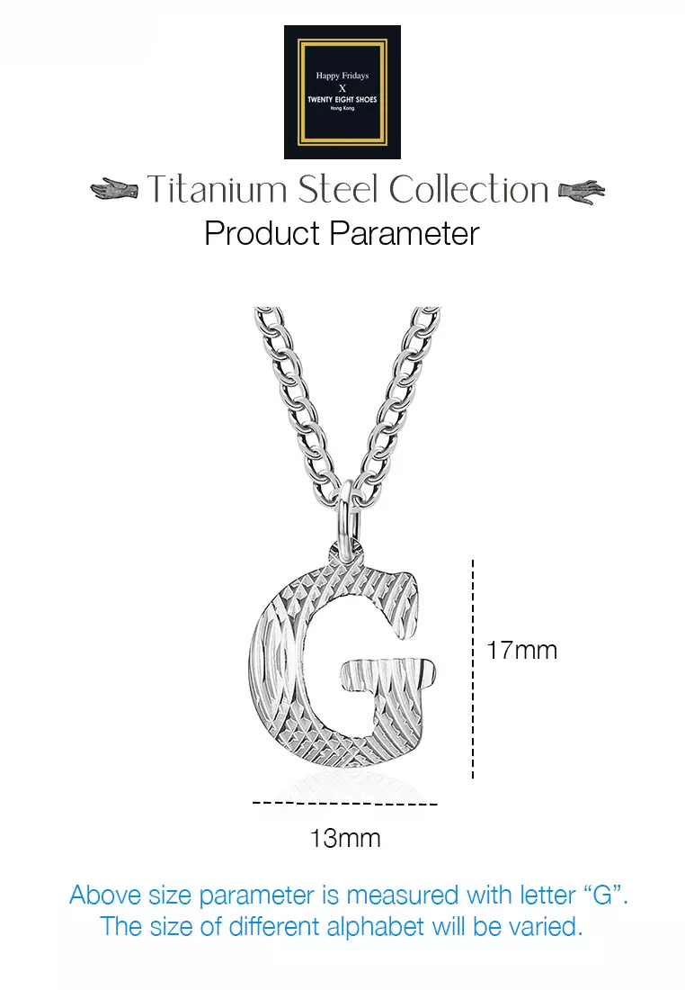 Unisex Design Titanium Steel Alphabet Pendant Necklace JW QF-DZ474