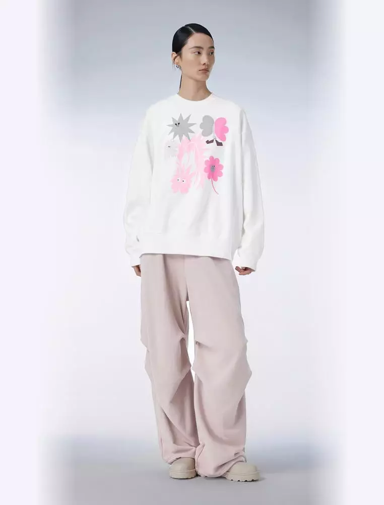 Long Sleeve Printed Pullover Hoodie