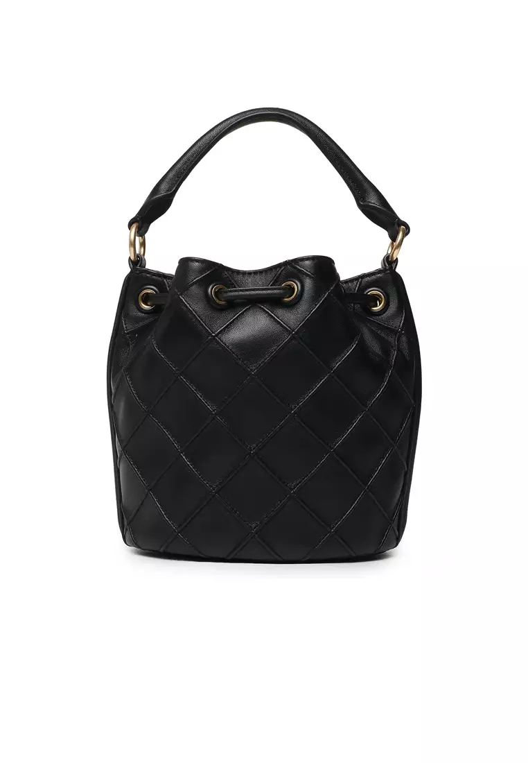 TORY BURCH Tory Burch Small Fleming Soft Bucket Bag Black