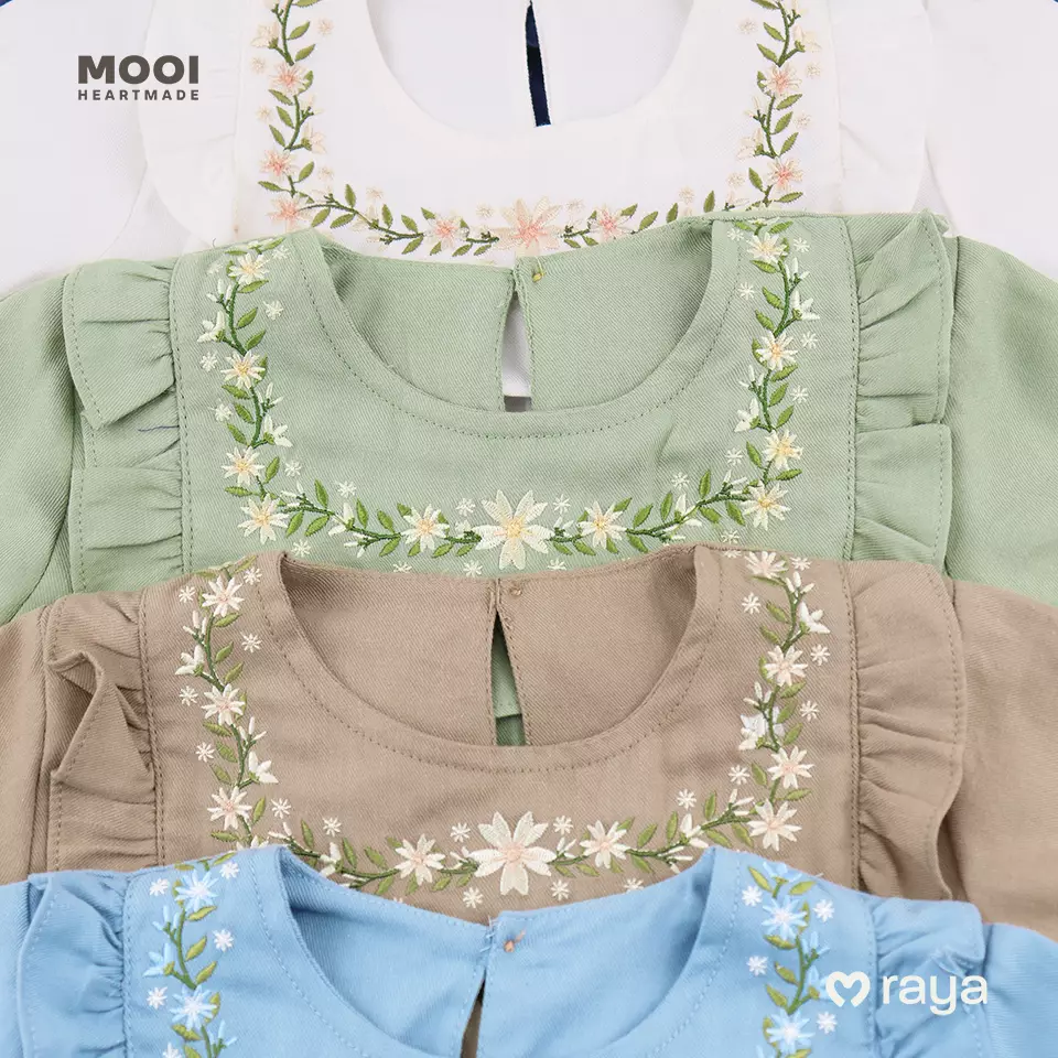 Mooi Setelan Anak Perempuan Raya Collection Sabiyah Tunic Set - White