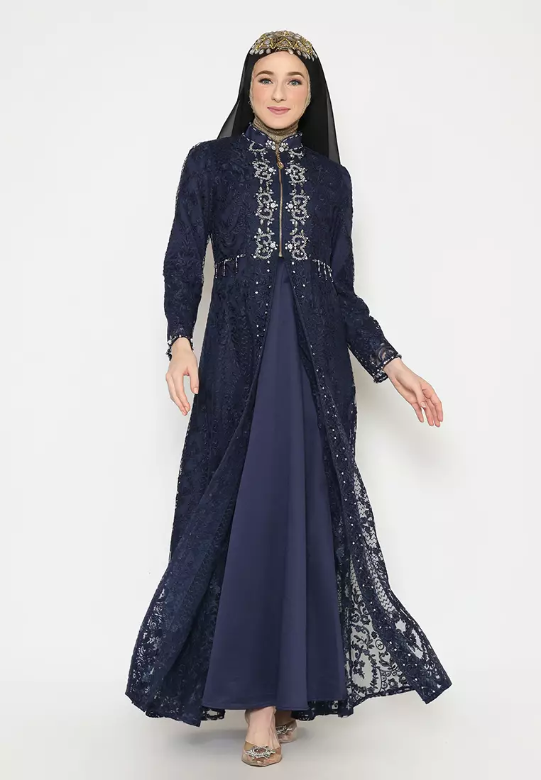 Bibiq Gamis Satin Tile Bordir