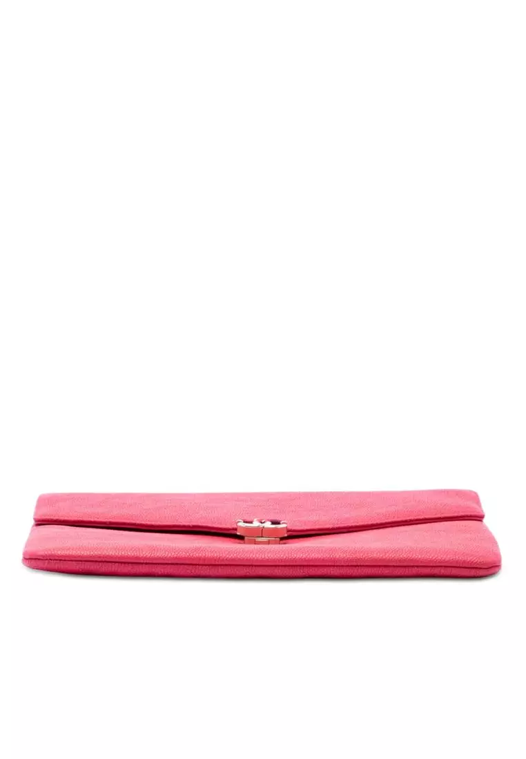 Pre-Loved Chanel Paris Cuba Quilted Caviar Thread Around Envelope Clutch