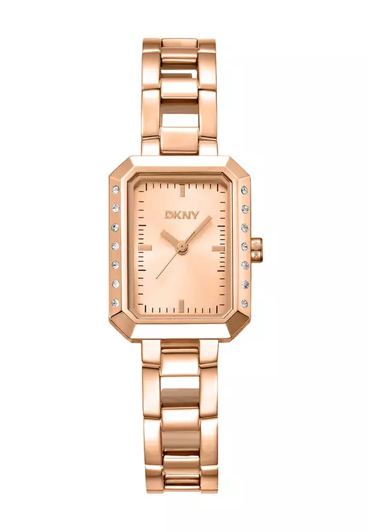 Dkny Uptown Glitz Rose Gold Stainless Steel Analog Quartz Watch For Women DK1L010M0035