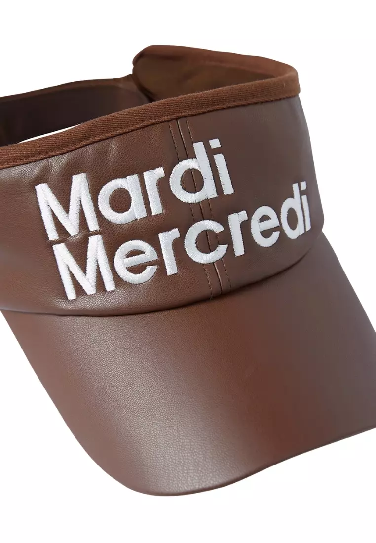 [ACTIF] Faux Leather Sun Visor - Brown Ivory
