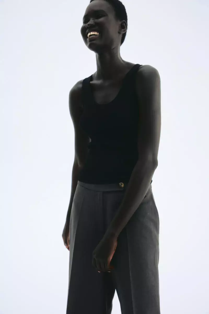 Tailored linen-blend trousers