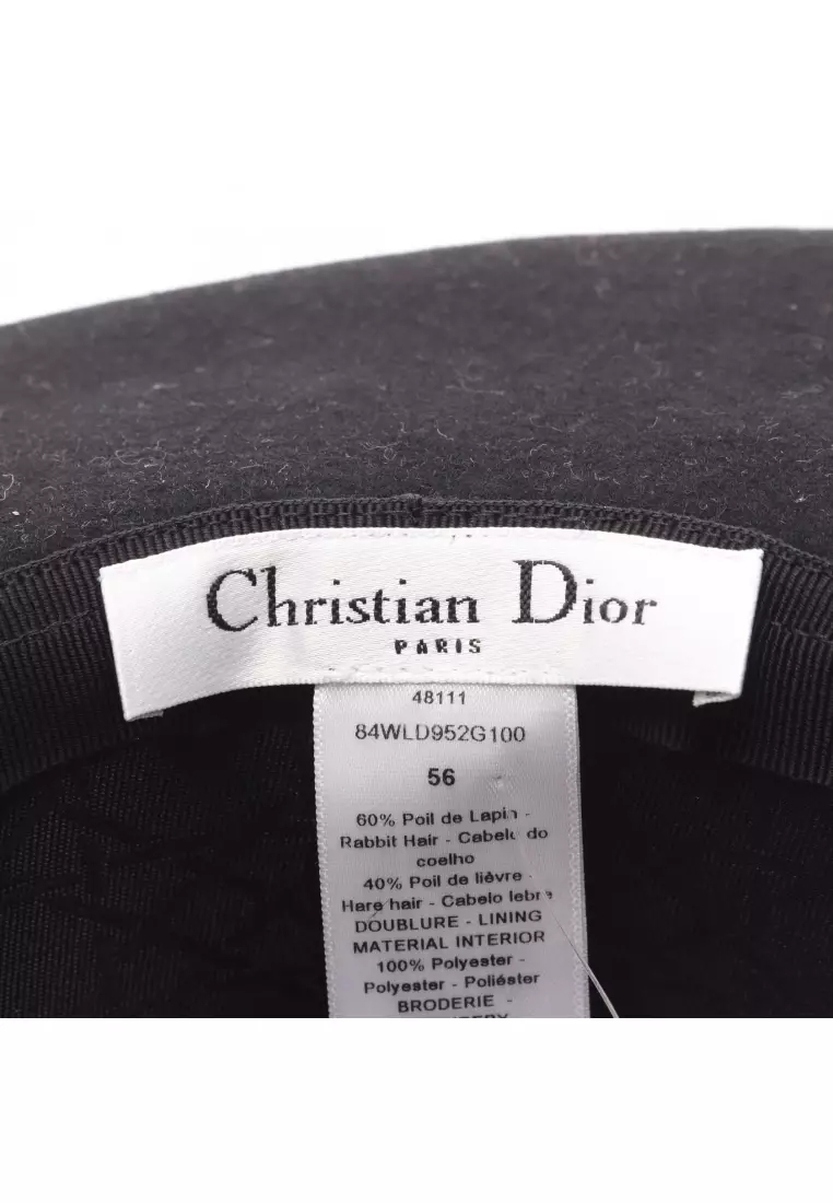 Pre-Loved Christian Dior tribal hat Rabbit black