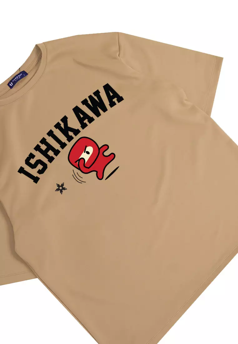 MTM76 kaos oversize tebal scuba anime komik kartun jepang ishikawa ninja khaki