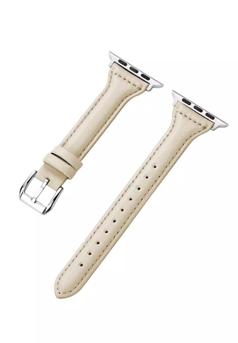 Tali Jam Kulit Apple Watch Strap Jam Tangan Genuine Leather Strap Wanita 38/40/41mm Apricot