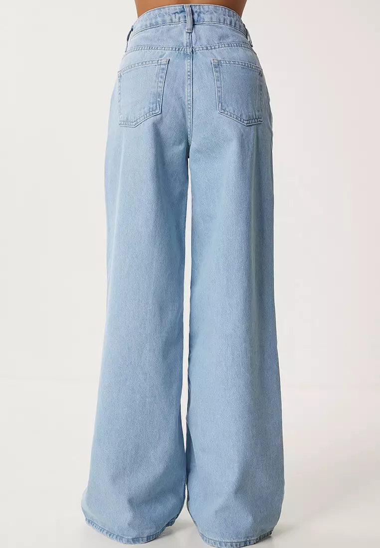 Mid Waist Wide Leg Jeans
