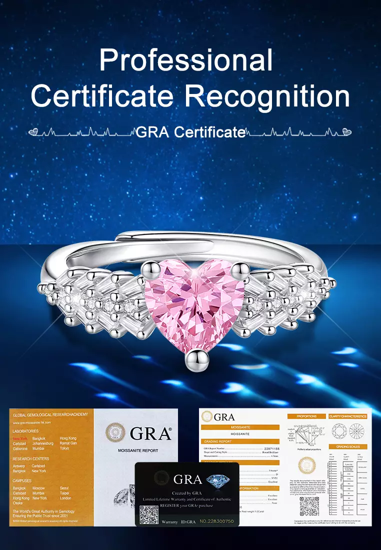 Cincin Wanita Korea Pink Zircon Berlian Berlapis Platinum Anti Pudar Ukuran Bebas Tunangan Cincin Couple