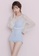 A-IN GIRLS white and blue (2PCS) Sweet Mesh One Piece Swimsuit A45C9USE811E8FGS_7