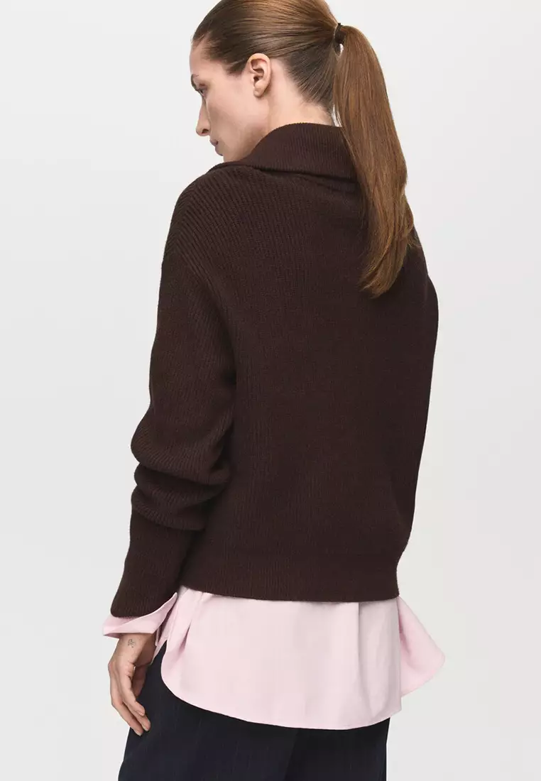 Sweater With Contrasting Zip Collar