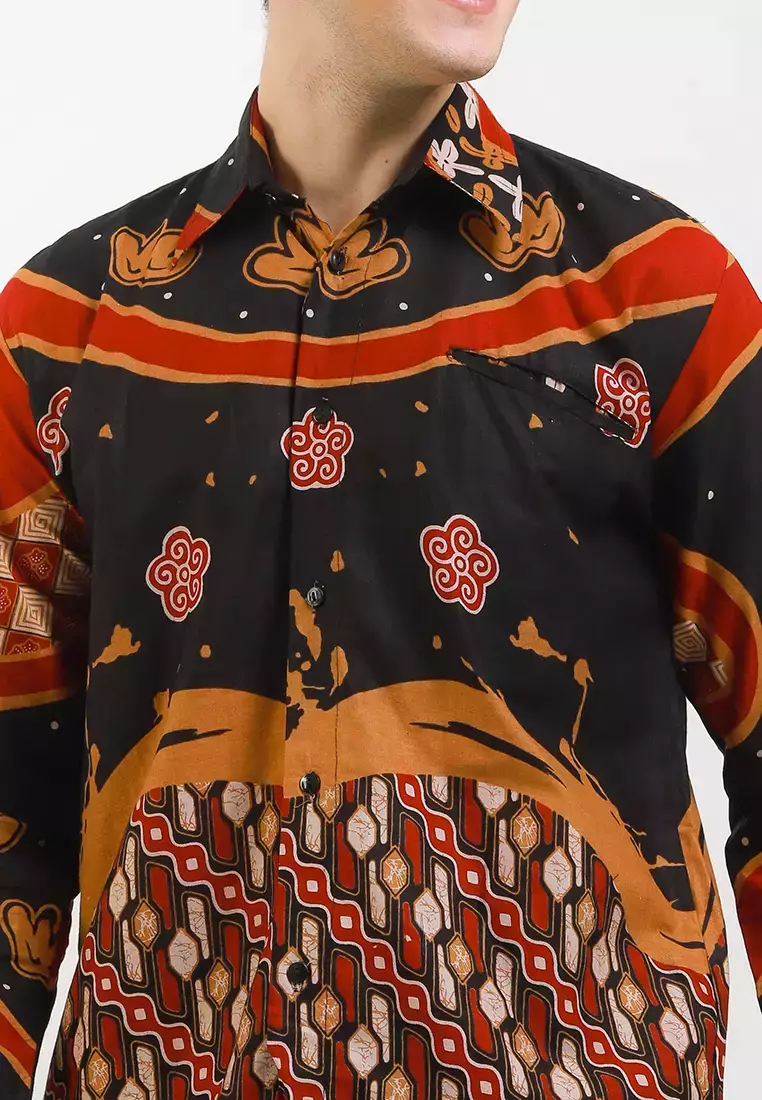 Arganta Kemeja Batik Premium Pria Casual Modern Lengan Panjang