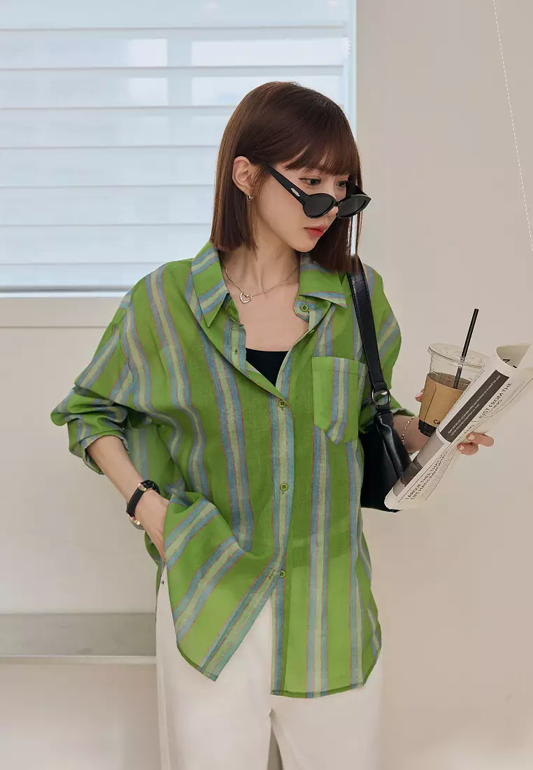 Stylish Striped Relaxed-Fit Shirt [AB20483]